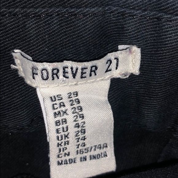 Forever 21 black jeans high rise zip side women's size 29 skinny button stretch - Picture 5 of 10